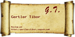 Gertler Tibor névjegykártya